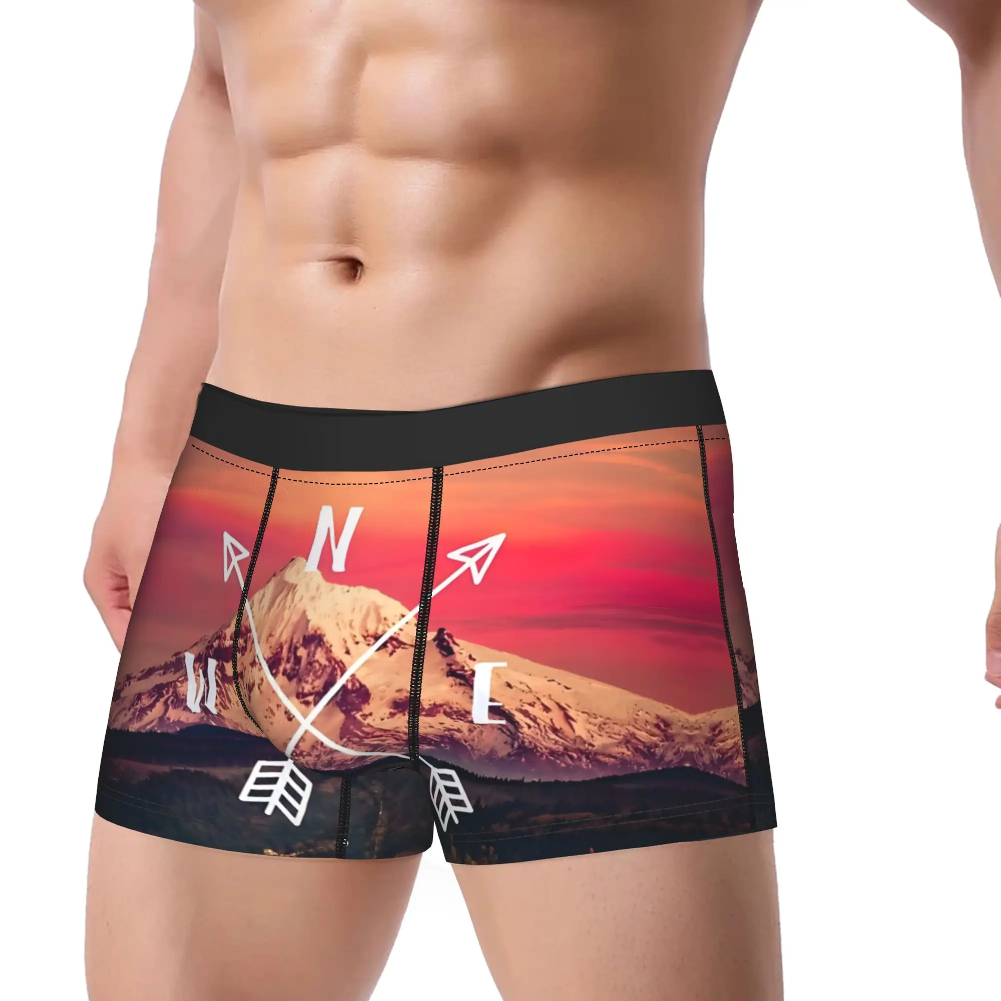 Mountains And Forest Map Underpants Breathbale Panties Male Underwear Map Comfortable Shorts Boxer Briefs