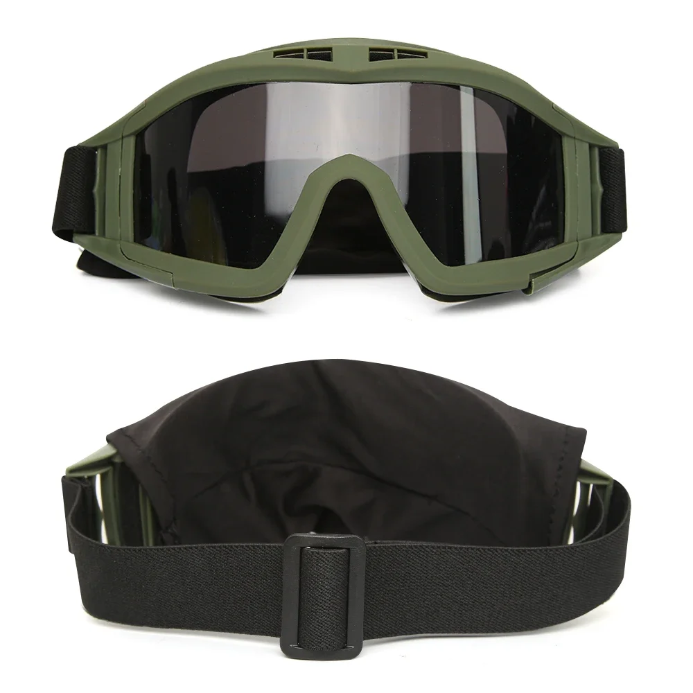 Airsoft Taktische Schutzbrille, 3-Linsen, winddicht, staubdicht, Schießen, Motocross, Motorrad, Bergsteigen, CS, sicherer Schutz – Detail 3