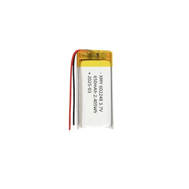New3.7V 650mAh Lipo Polymer Lithium Rechargeable Battery  602248 For MP3 GPS Recorder Headset Camera
