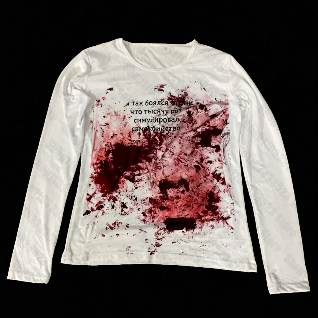 Kawaii Girls Graphics Long-sleeve Cool Girls Printing Long-sleeve Tees Vintage Trashy Y2k Tops Aesthetic Streetwear Fashion Tees