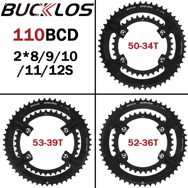 BUCKLOS Bike Chainring 110BCD Double Speed Road Bike Chain ring 34/36/39/50/52/53T Bicycle Chainwheel for SHIMANO Bike Part