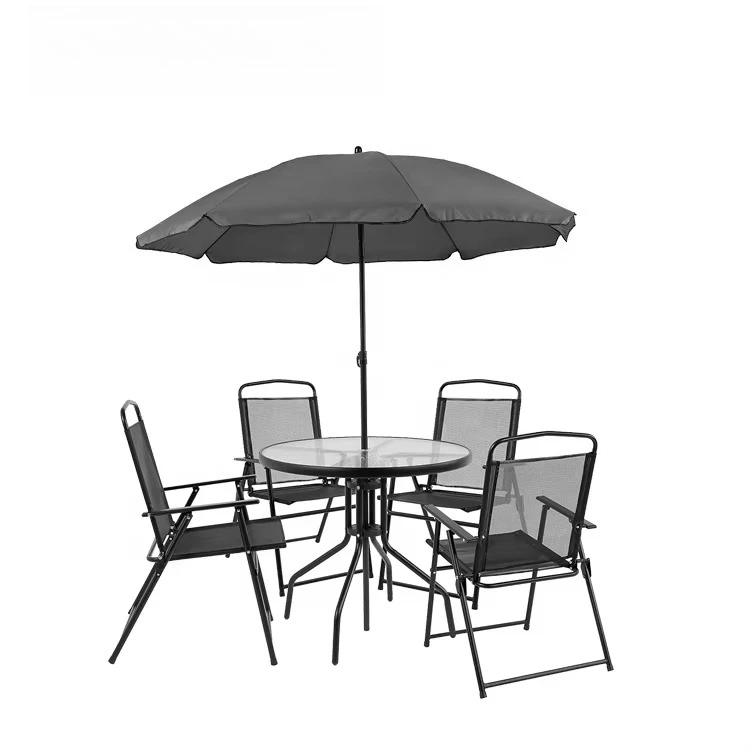 Combinación gratuita personalizada, fresco y fácil de limpiar, juego de muebles plegables portátiles de hierro para jardín, cafetería al aire libre, mesa de centro y silla