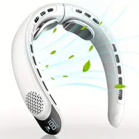 Ventilateur de cou 360 °   Ventilateur portable sans pales, rechargeable par USB, 4000 mAh, avec écran LED, 3 vitesses, silencieux, ventilateur personnel à porter 3