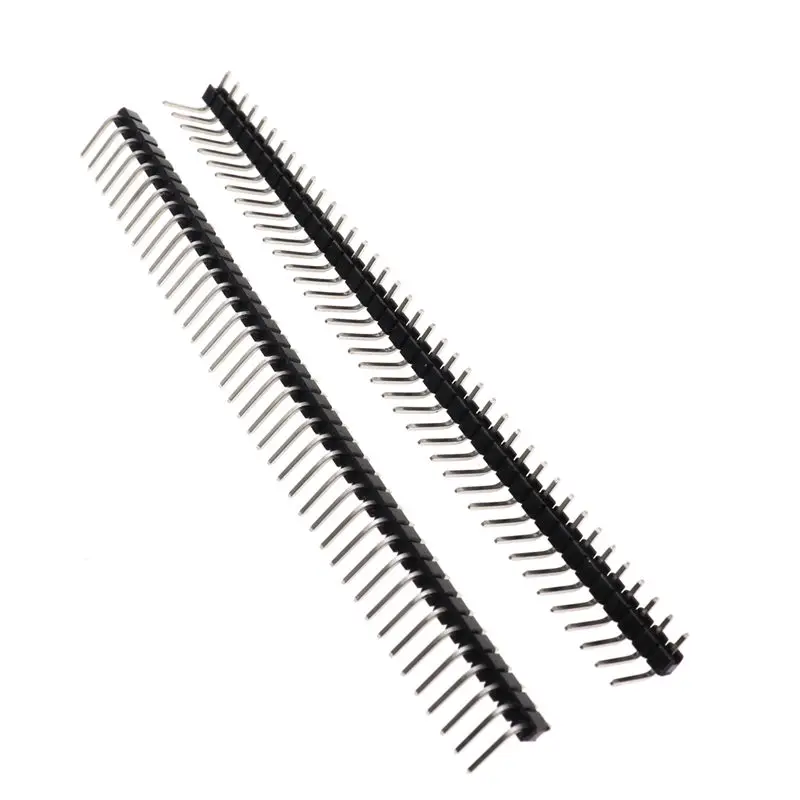 10 Pz/lotto 2.54mm 1*40p 90 gradi ad angolo Retto Singola Fila Maschio R/A 40 Pin Header Positivo PCB Board Connettore Pinheader