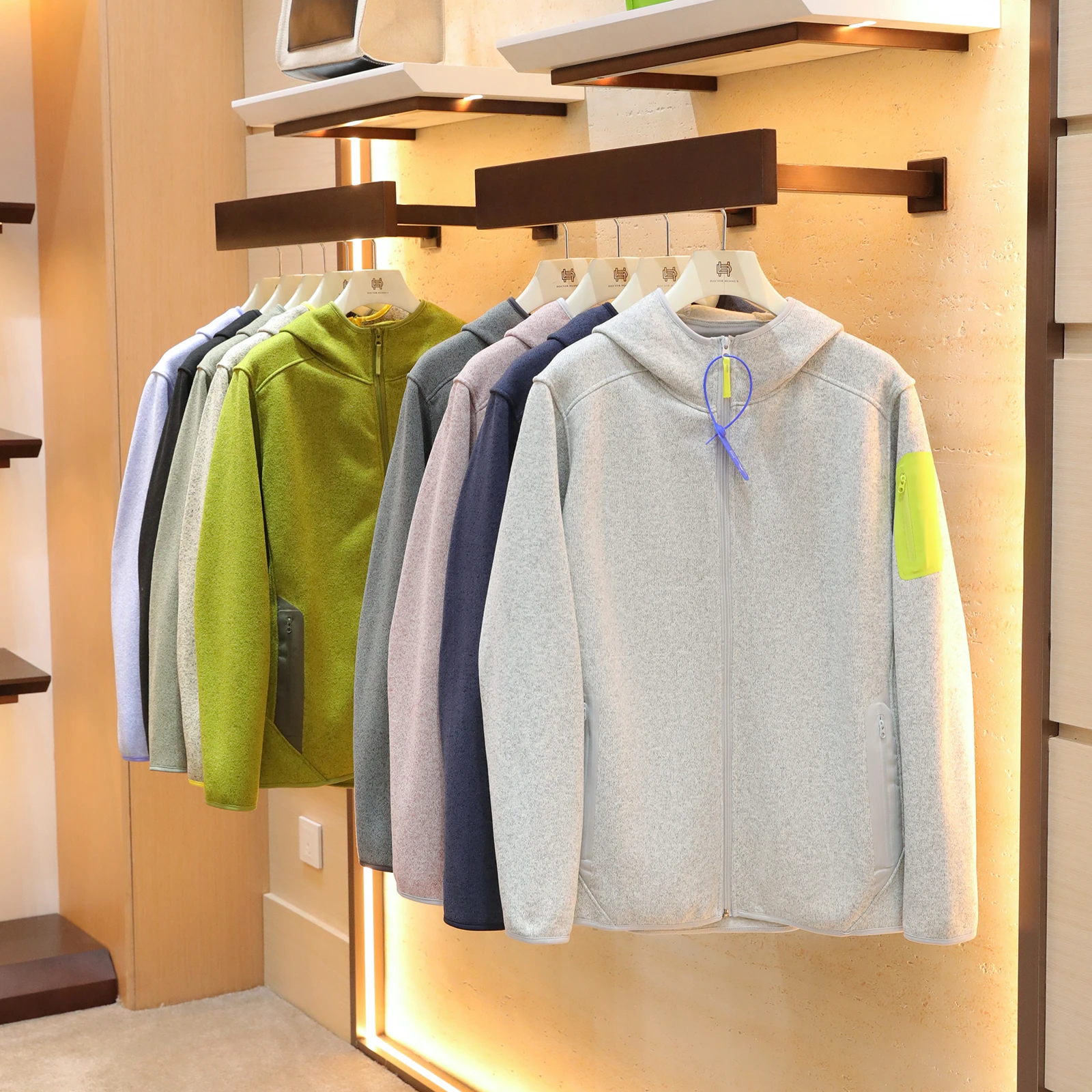 

Мужская теплая вязаная толстовка на молнии для активного отдыха, свободного кроя, из полиэстера, от Doctor.Huang's