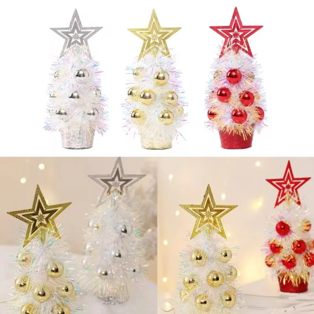 Plastic Mini Christmas Tree Ornaments Elegant DIY Handicraft Artificial Christmas Tree Festive Funny Christmas Decorations