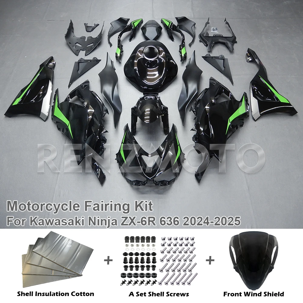 Комплект обтекателя мотоцикла для Kawasaki Ninja ZX-6R 636 24-25, комплект кузова, украшение, пластиковая защитная пластина, аксессуары, корпус K0624-2007c