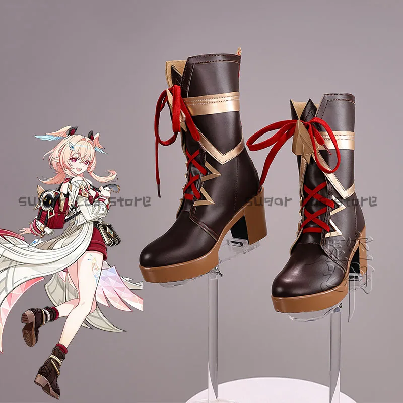 

Game Genshin Impact Linnea Cosplay Shoes Boots PU Leather Boots Snowland Fae Halloween Carnival Party Props For Women Men