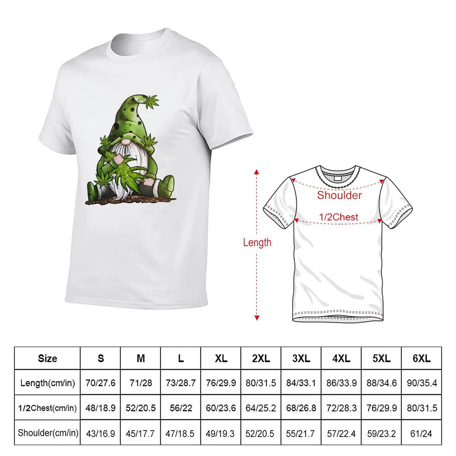 Christmas Gnome Weed T-Shirt t shirts for man graphic tees cotton t shirt pack T-Shirt