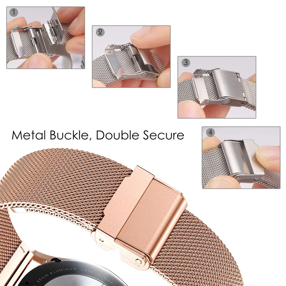 Stainless Steel Strap For Fossil gen 6 44mm Gen6 / gen 5 5e / Gen5 LTE 45mm Watch Metal 22mm Bracelet Stratos Band Accessories