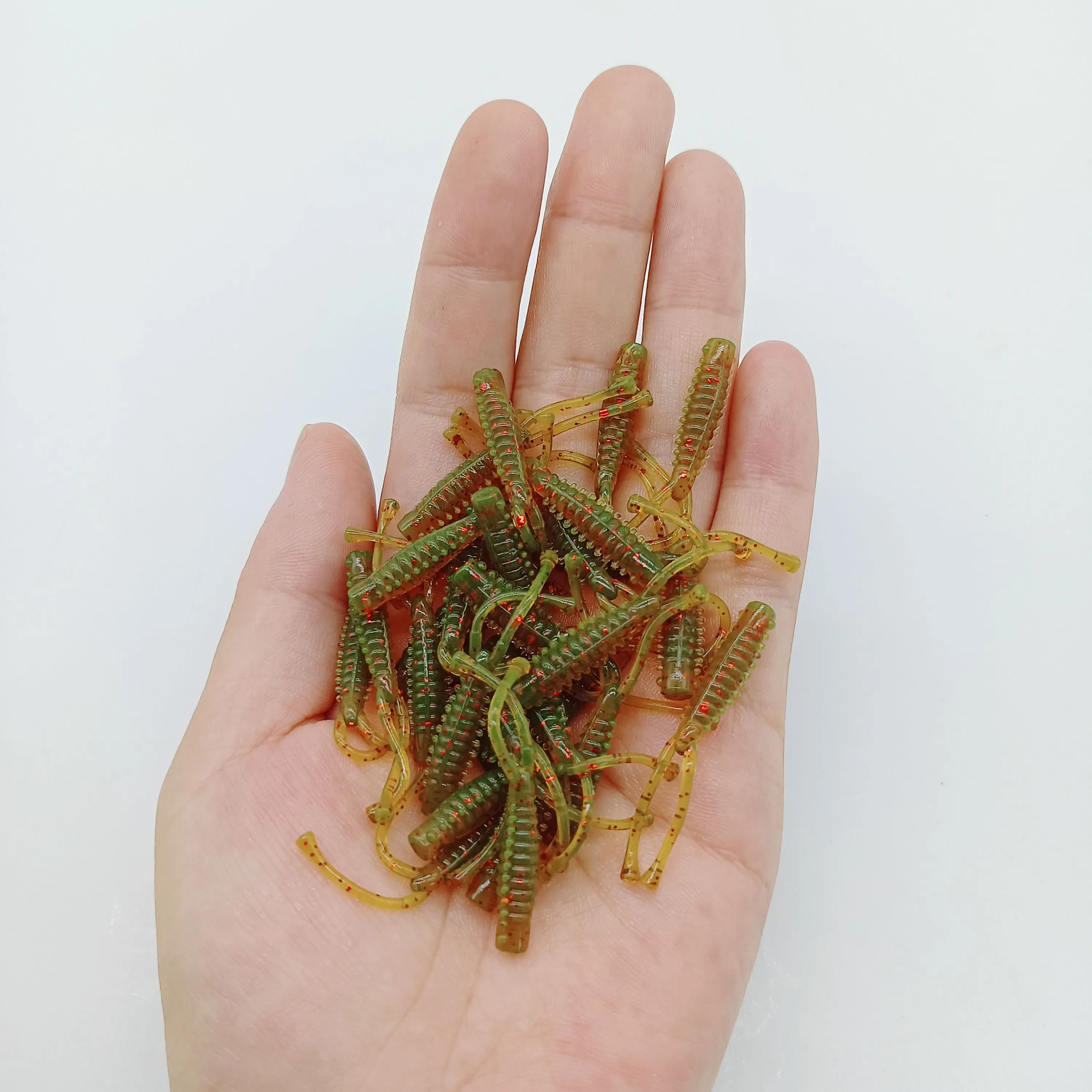 DUODUOYU 10PCS Mini Ajing Soft Fishing Lure  0.4g/40mm Soft Worm Jigging Wobbler Artificial Fishing Accessories