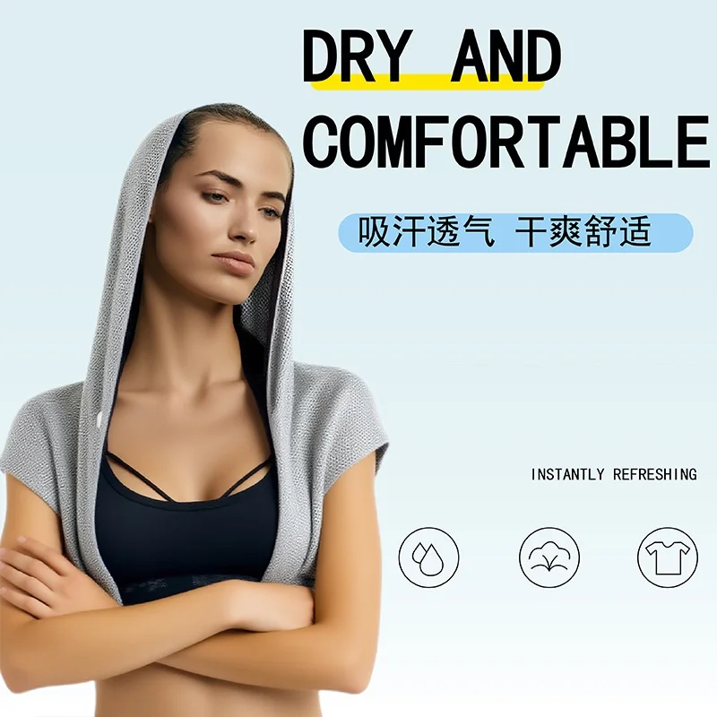 Cooling Hoodie Towel UPF50+ Sun Protection Cooling Head Towels Quick Drying Cooling Neck Wraps Ice Towels for Sport Gym Workout