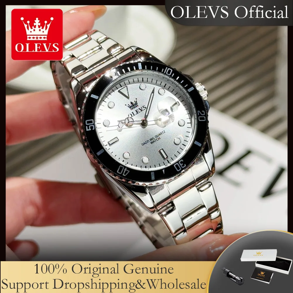 

OLEVS 5885 Оригинальные кварцевые часы с вращающимся безелем, серия для дайвинга, модные часы для женщин, роскошные наручные часы для дам, новый топовый бренд.