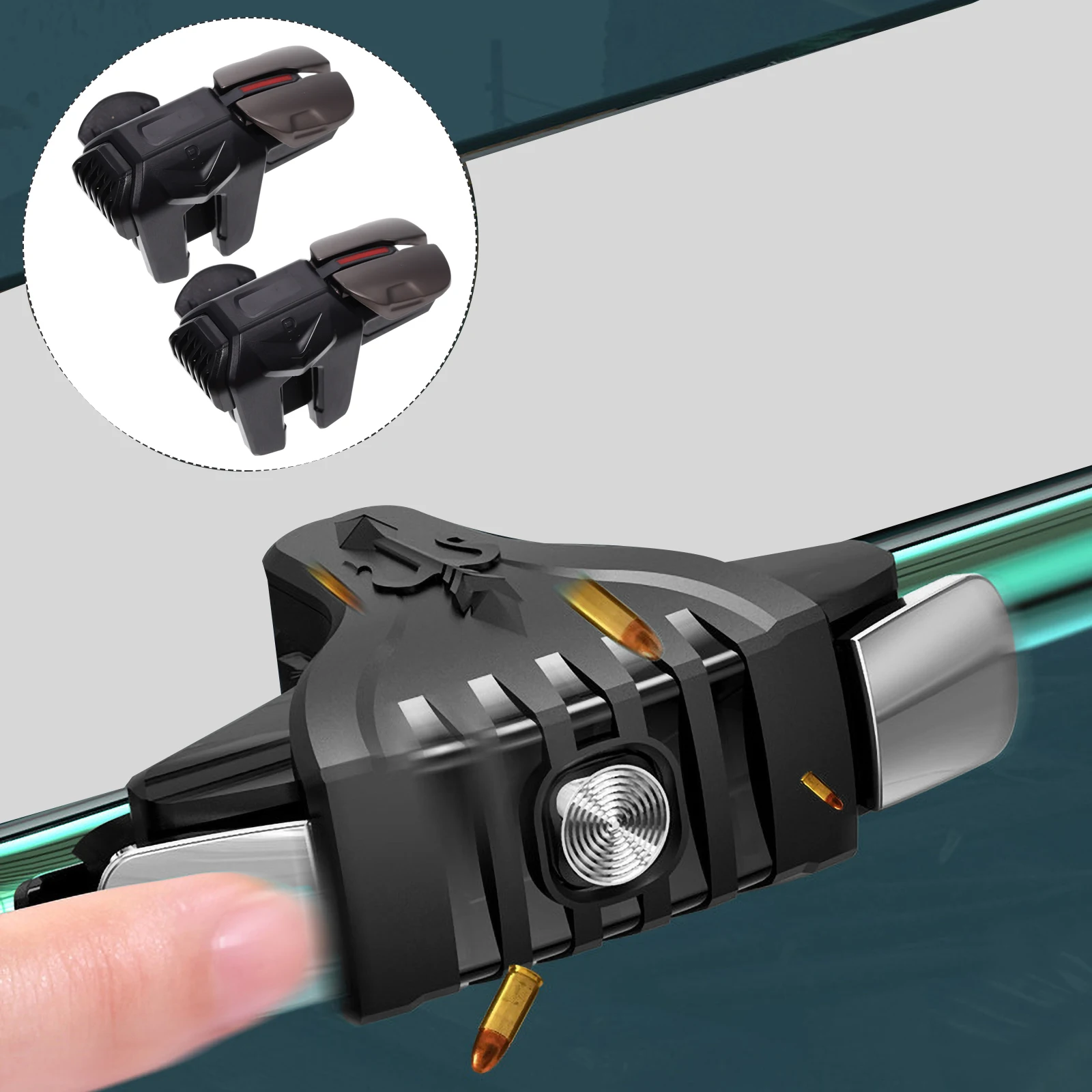 

1Pair Game Handle Trigger Sturdy Wear Resistant Compact Controller for Smartphone Portable Gamepad Accessories