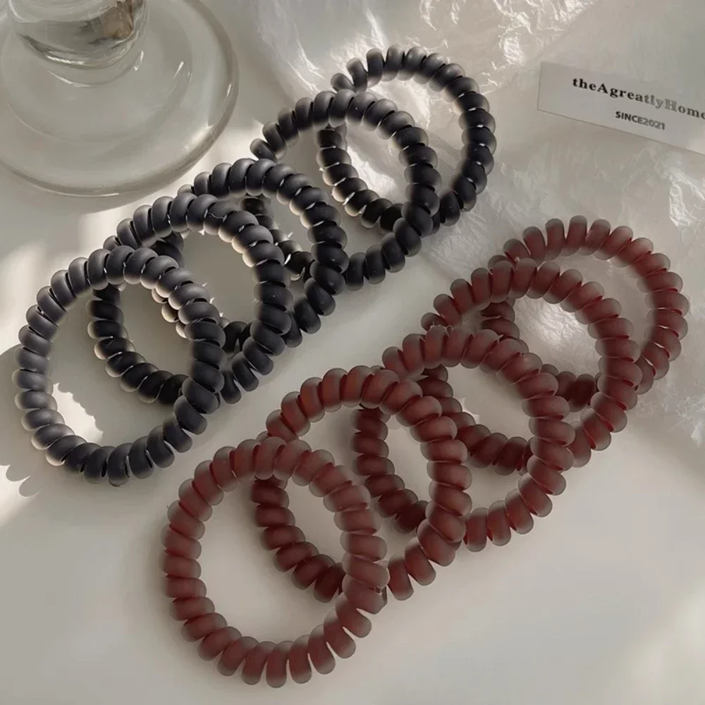 Jelly Colored Matte Telephone Wire Hair Tie, Perfect for Ponytails, High Elastic, Durable, Simple, Fashionable Hair Tie