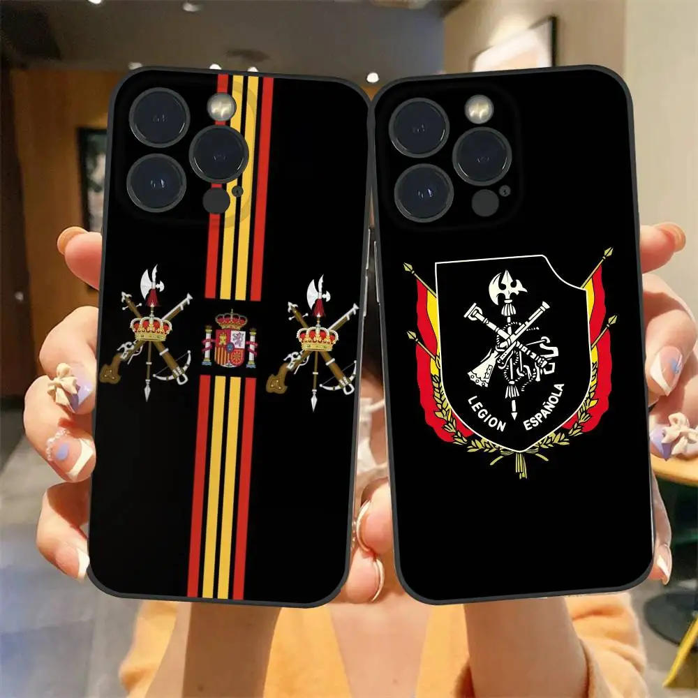 Beroemde Krachtige S-Spaans Legioen Telefoon Case Voor iPhone 16 15 14 13 Pro Max Plus Mini Frosted Soft Shell funda Schokbestendige Gevallen