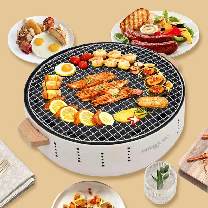 BBQ Grill Portable Charcoal Barbecue Korean Style Barbecue Camping Grill Suitable for Outdoor Camping Home and Cooking Tea