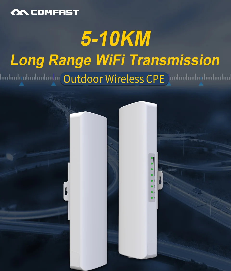 Comfast 3-5km 2.4ghz 5.8ghz 300mbps ao ar livre sem fio ponte de rádio cpe roteador wi fi amplificador sinal impulsionador extensor repetidor ap