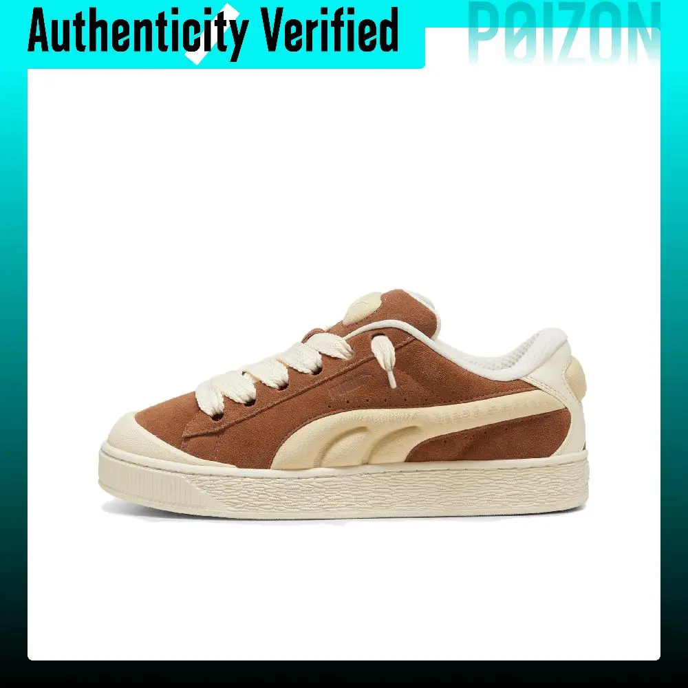 PUMA Suede XL Skate Shoes Unisex Low-top Brown-Chamomile Yellow-Almond Candy 399415-03