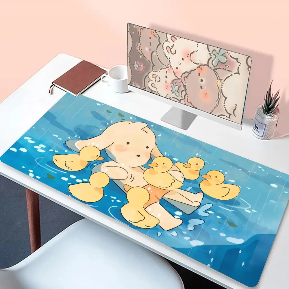 

Mouse pad puppy and duck illustration game mousepad cartoon game computer pad keyboard pad desk mats mouse pads XXL for computer