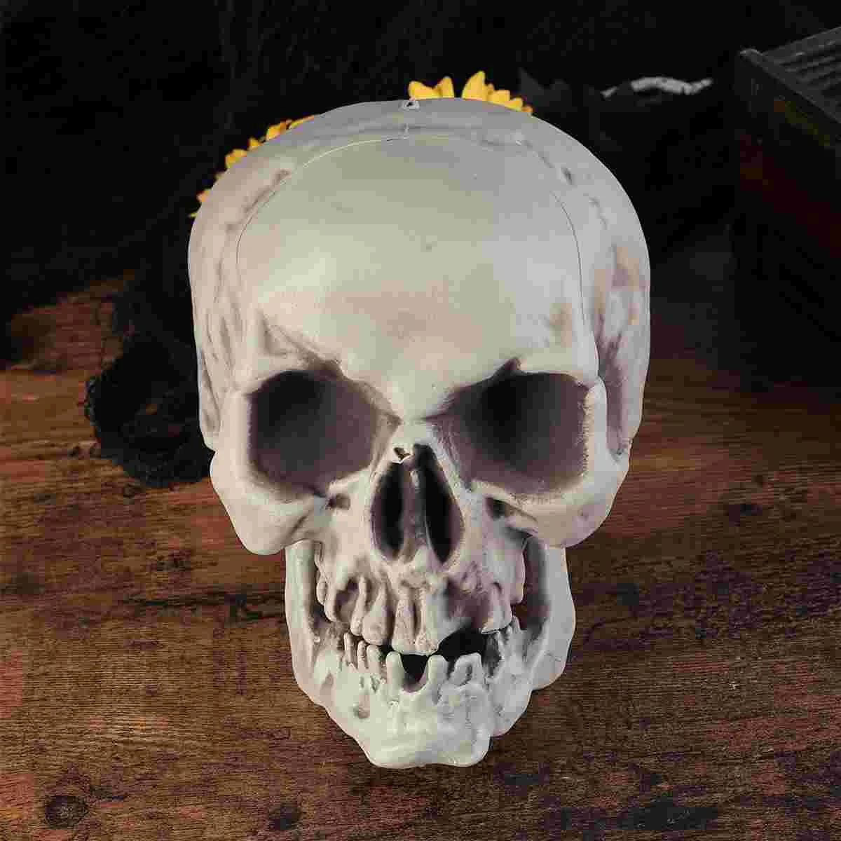 Halloween Skull Decor Artificial Skull Scared Head Ornament Ghost Haunted House Props Halloween Party Supplies