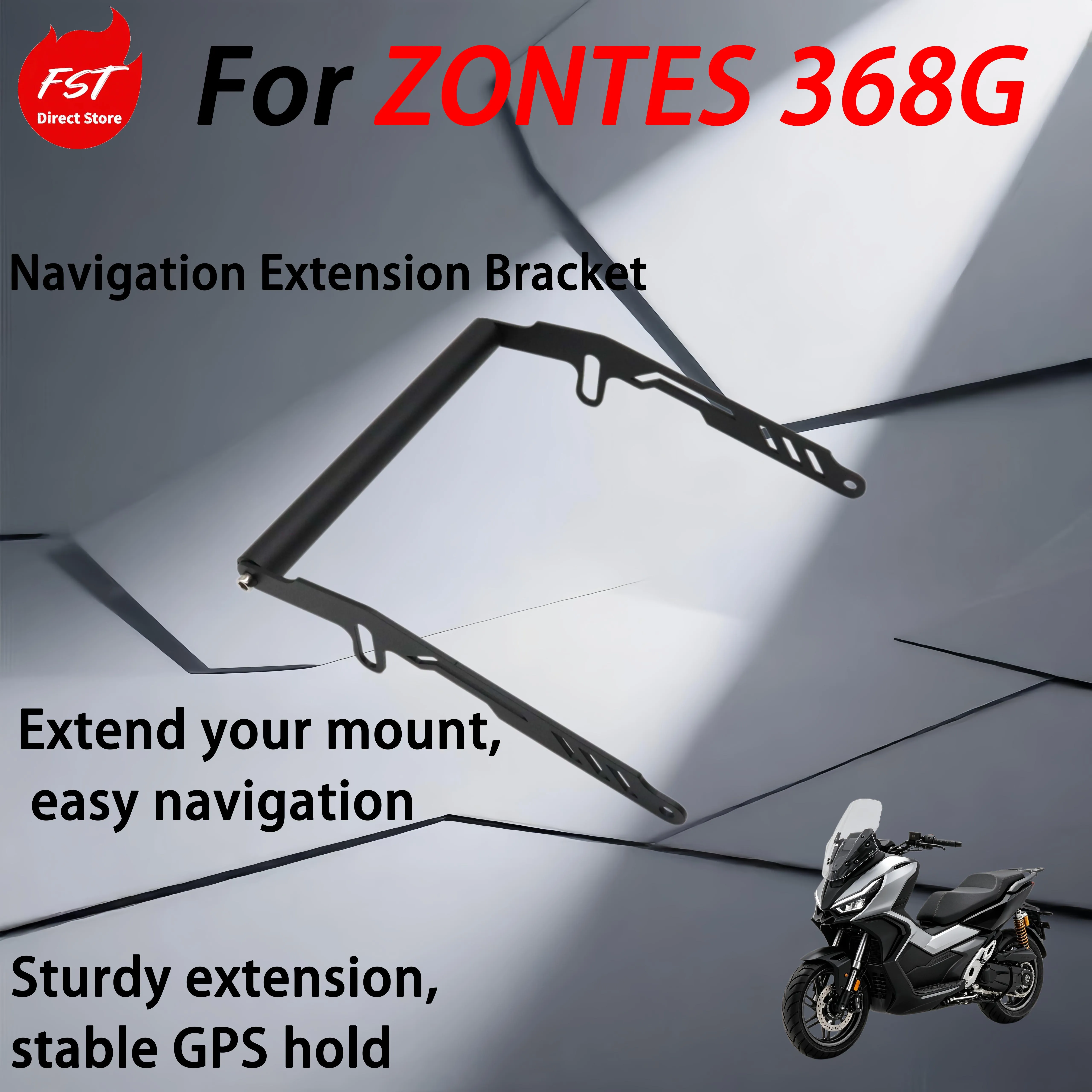 For ZONTES 368G Motorbike GPS Extend Bracket Navigation Extension Mount Phone Support Parts Simple install, flexible adjustment