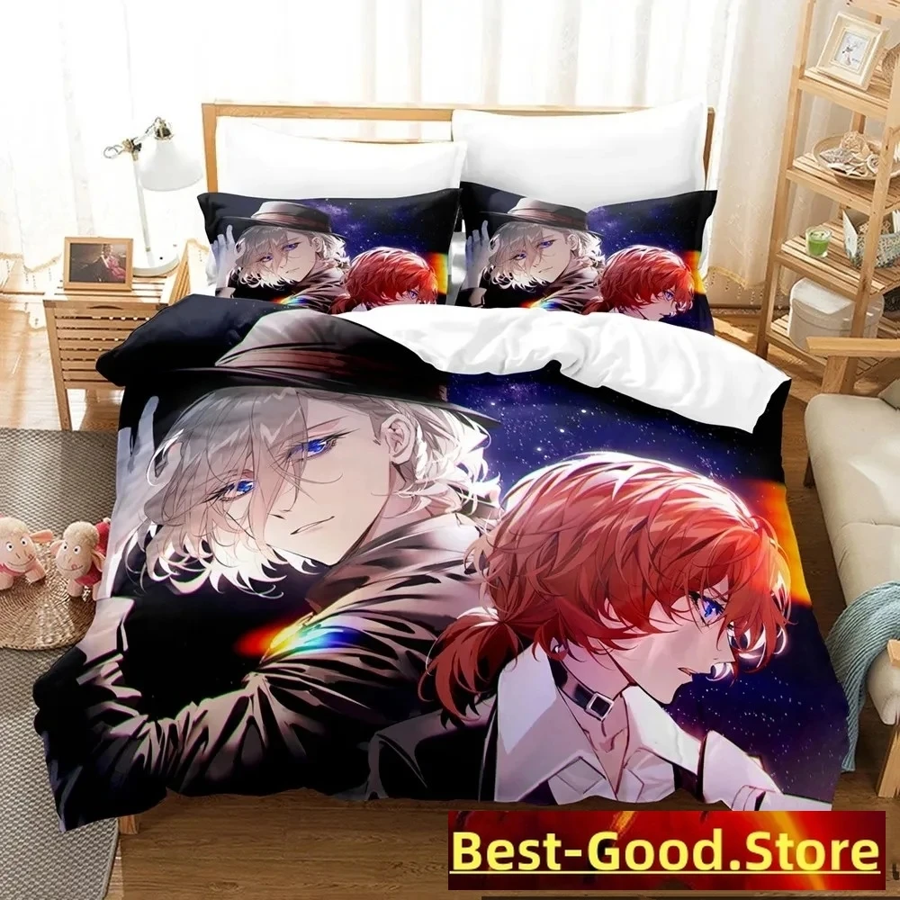 

Anime Bungo Stray Dogs Bedding Set Boys Girls Twin Queen King Size Duvet Cover Pillowcase Bed boys Adult Home Textileextile