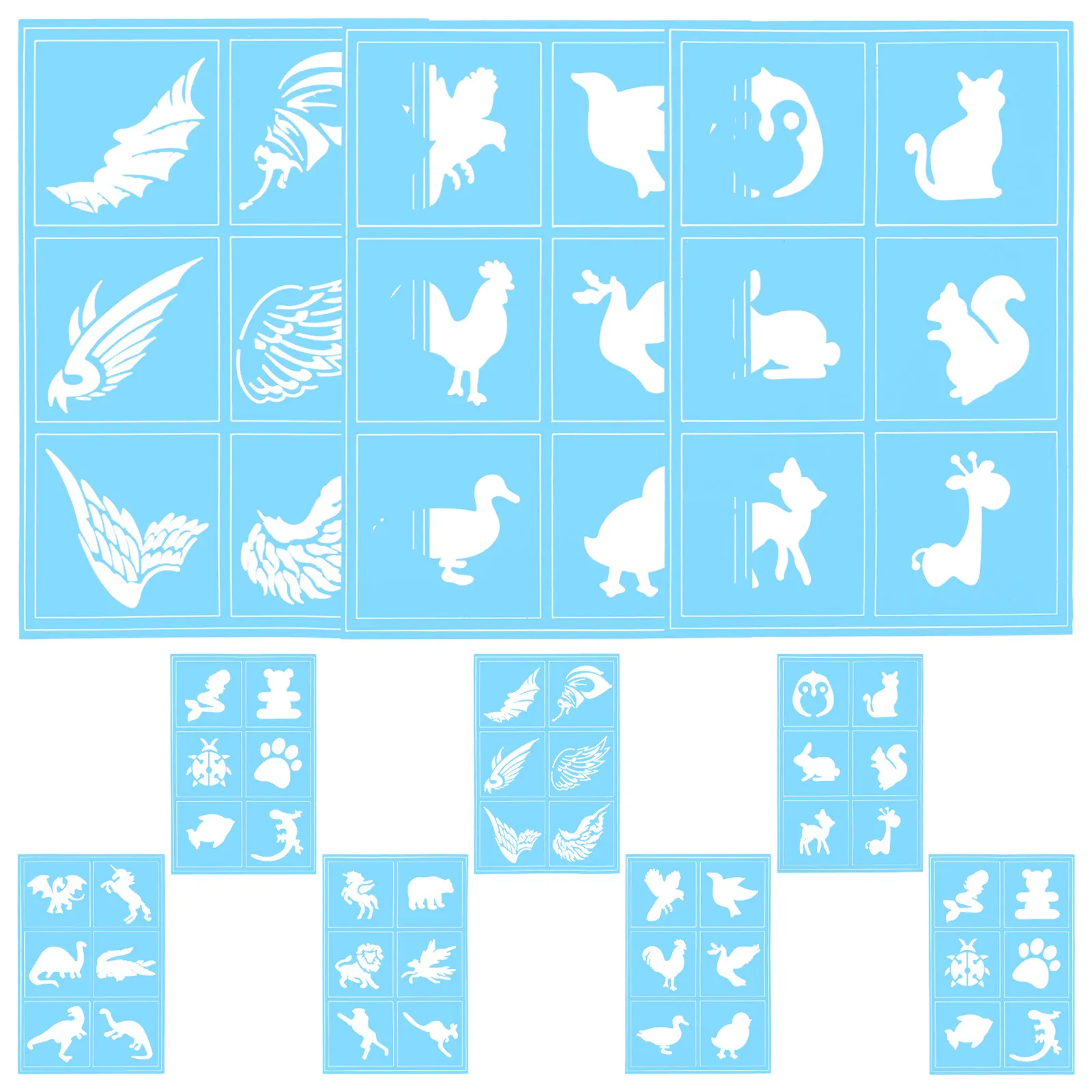 

10Pcs Face Tattoo Stencils Smooth Surface Reusable Paint Stencils for DIY Crafts Face Painting Templates Glitter Tattoos