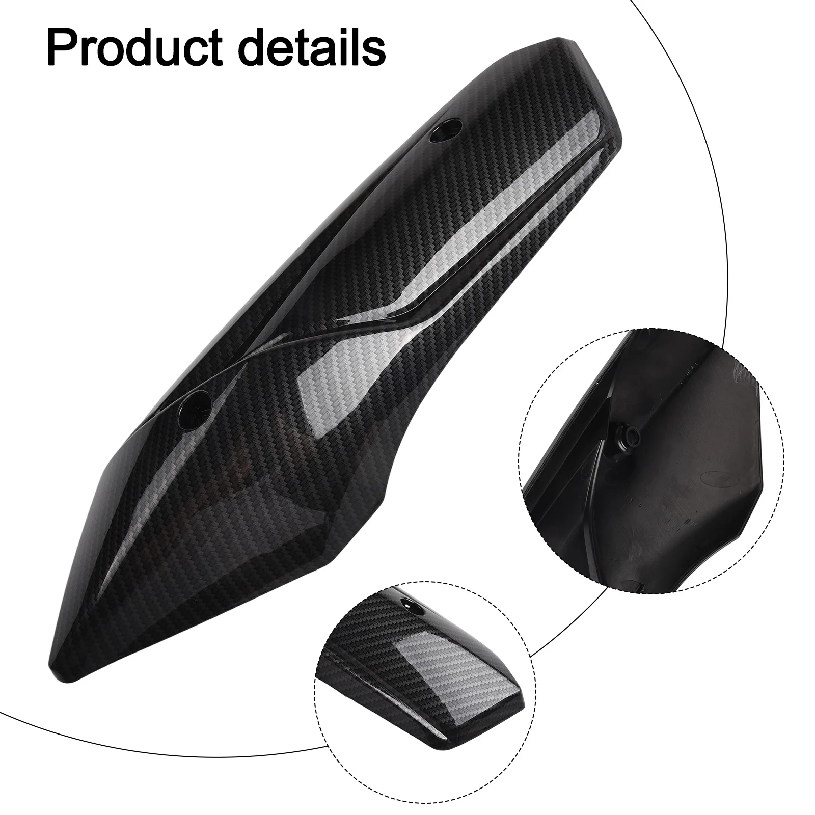 Motorcycle Modification Muffler Guard Glossy Carbon Appearance ABS Plastic Construction Direct Fit Installation