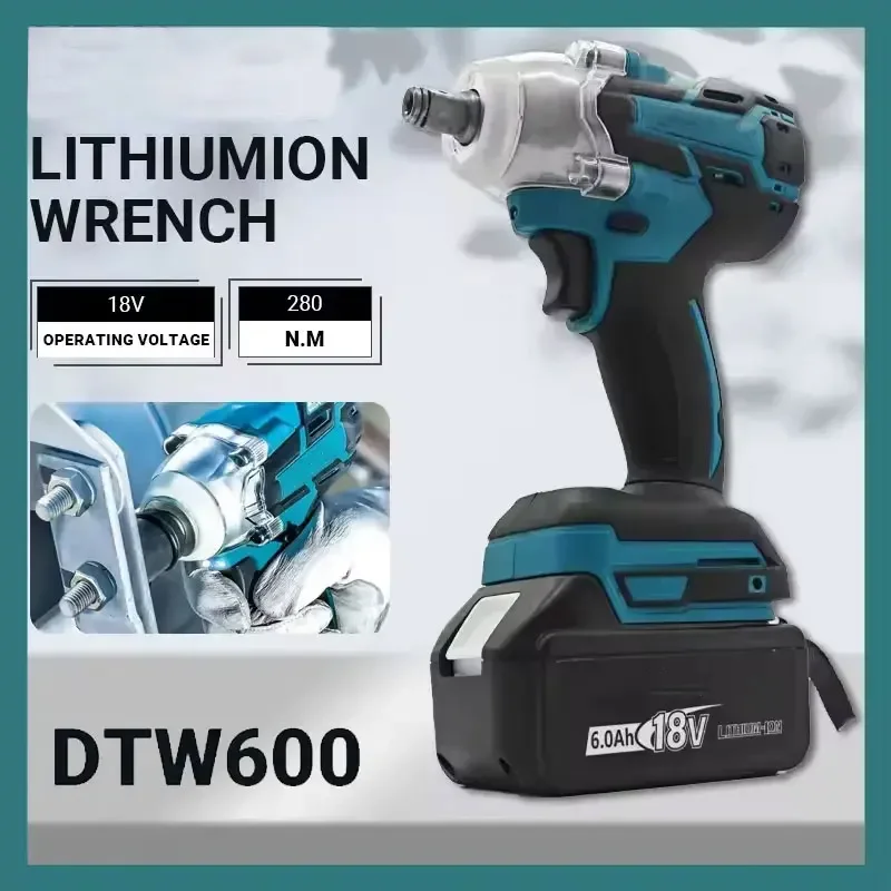 

DTW600 Screwdriver Machine Brushless Electric Screwdriver Rechargable Drill Driver Compatible Fit Makita 18V Battery