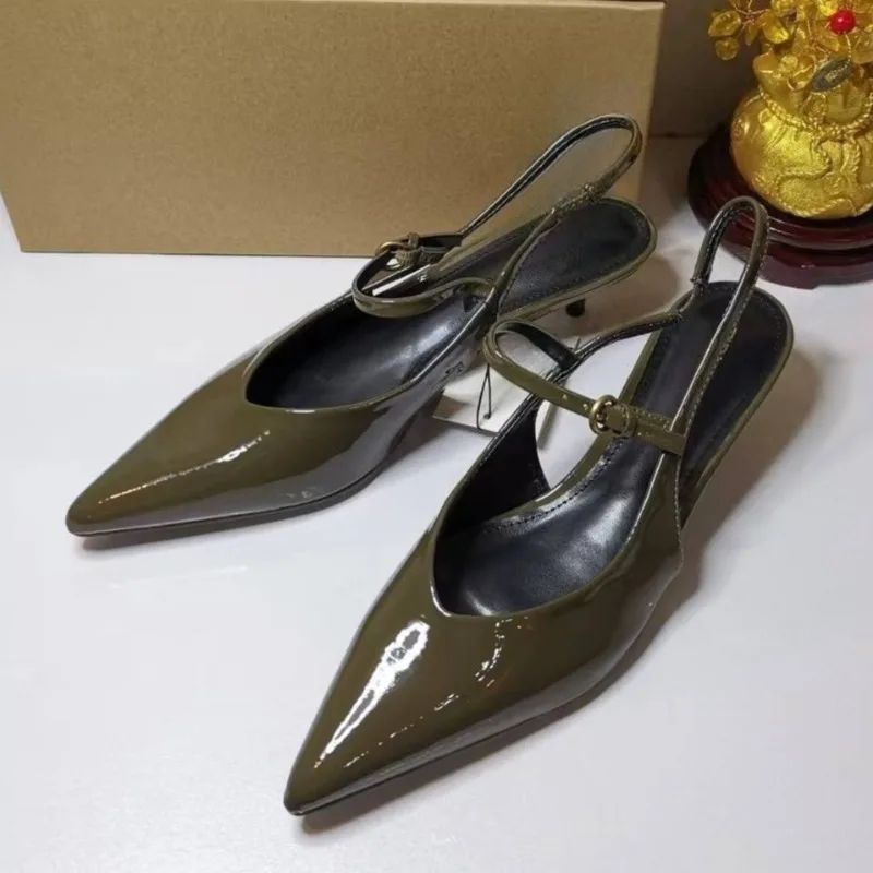 Leatherwork Designs - Zapatos de tacón elegantes de charol