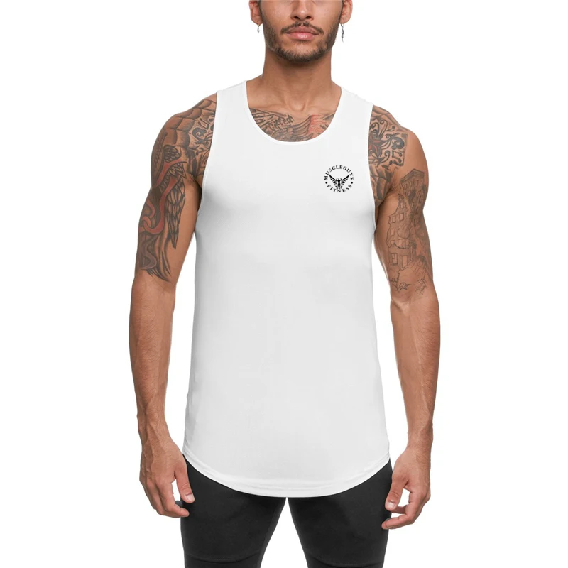 Men Running Vest Quick Dry Plain Summer Gym Workout Pumping iron Sleeveless Tank Top Breathable Fitness Bodybuilding Sport Shirt