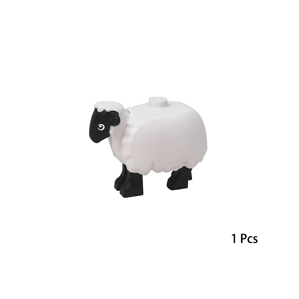 New Long Haired Sheep Goat Animal Parts MOC Building Blocks City Zoo Family Pet Bricks Toys Horned Sheep Compatible With LEGO