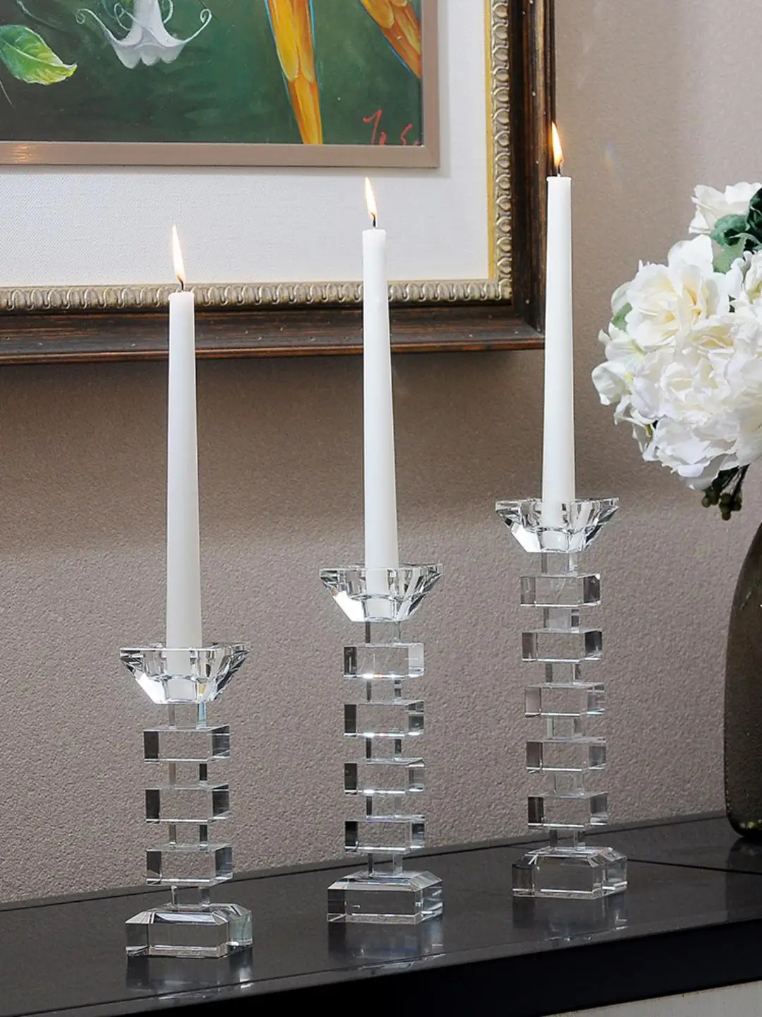 Luxury Crystal Candle Holder Decoration Acrylic Candlestick Birthday Wedding Dinner Party Ornament ﻿