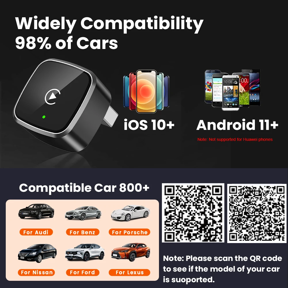 جديد لاسلكي CarPlay أندرويد محول السيارات USB الذكية صندوق صغير التوصيل والتشغيل العالمي لشركة فولكس فاجن بنز