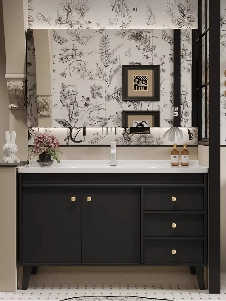 

Ретро-комбинация мебели для ванной комнаты: тумба с керамической интегрированной раковиной и унитазом