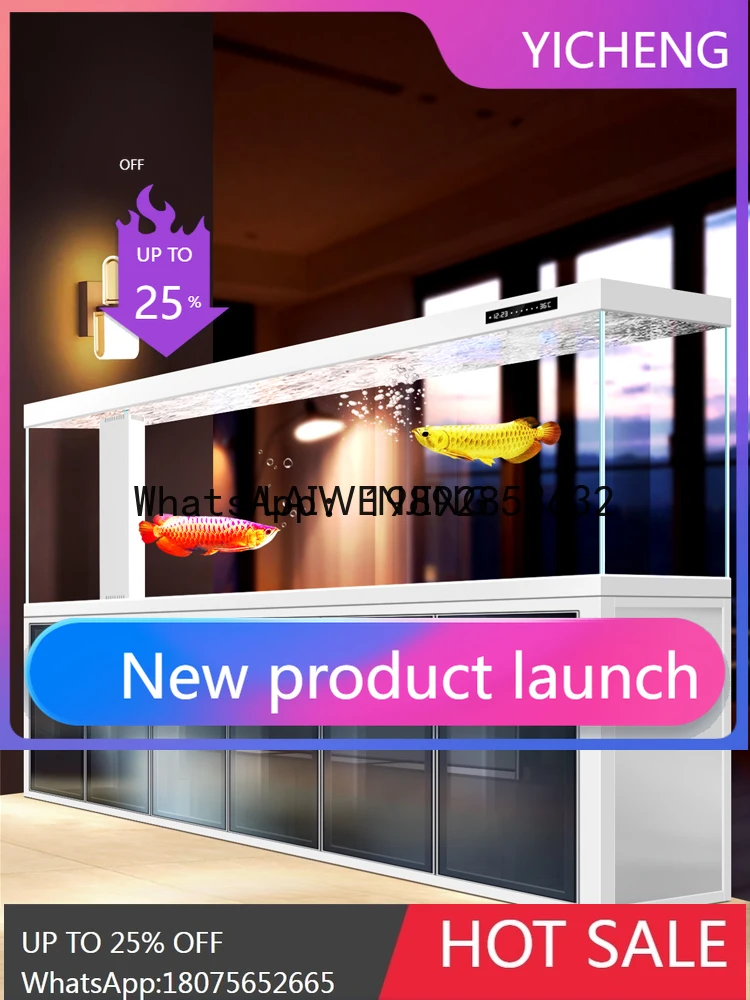 

Аквариум для гостиной среднего и большого размера с нижним фильтром, светом и эко-дизайном класса люкс