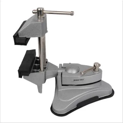 Bench Vice Rubber Base Portable Woodworking Aluminum Pivots Multi-Angle Vacuum Bench Vise