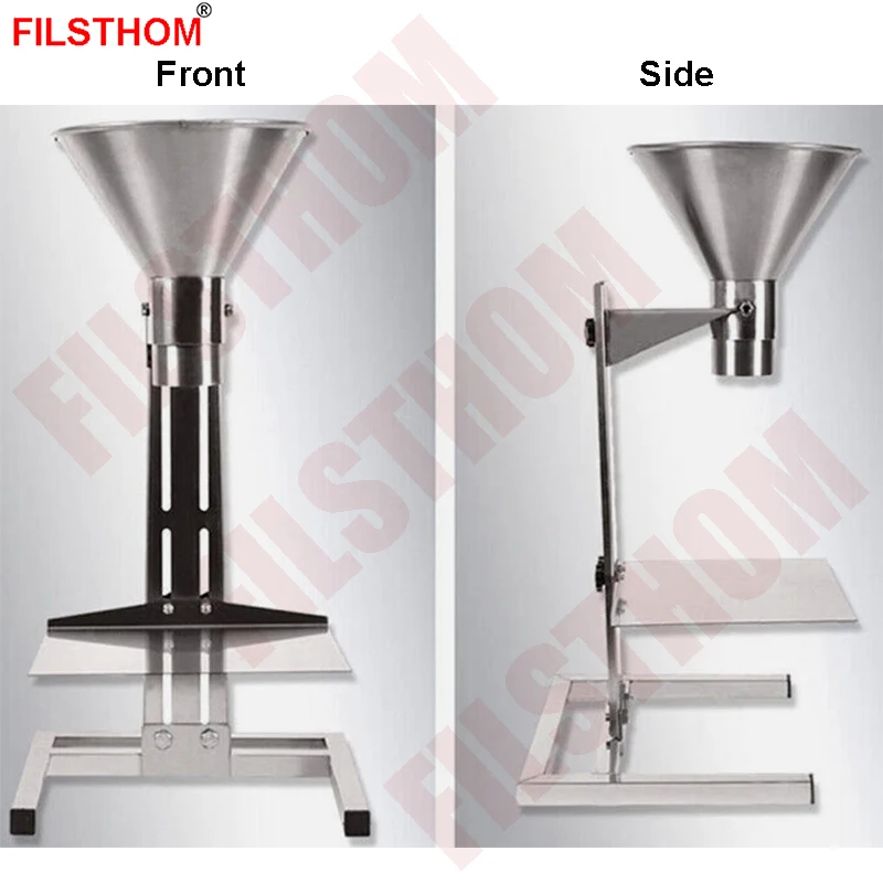 Vertical Stainless Steel Funnel Hopper Device With Support Stand For Bag Jar Filling Liquid Paste Granule Powder Food Standard