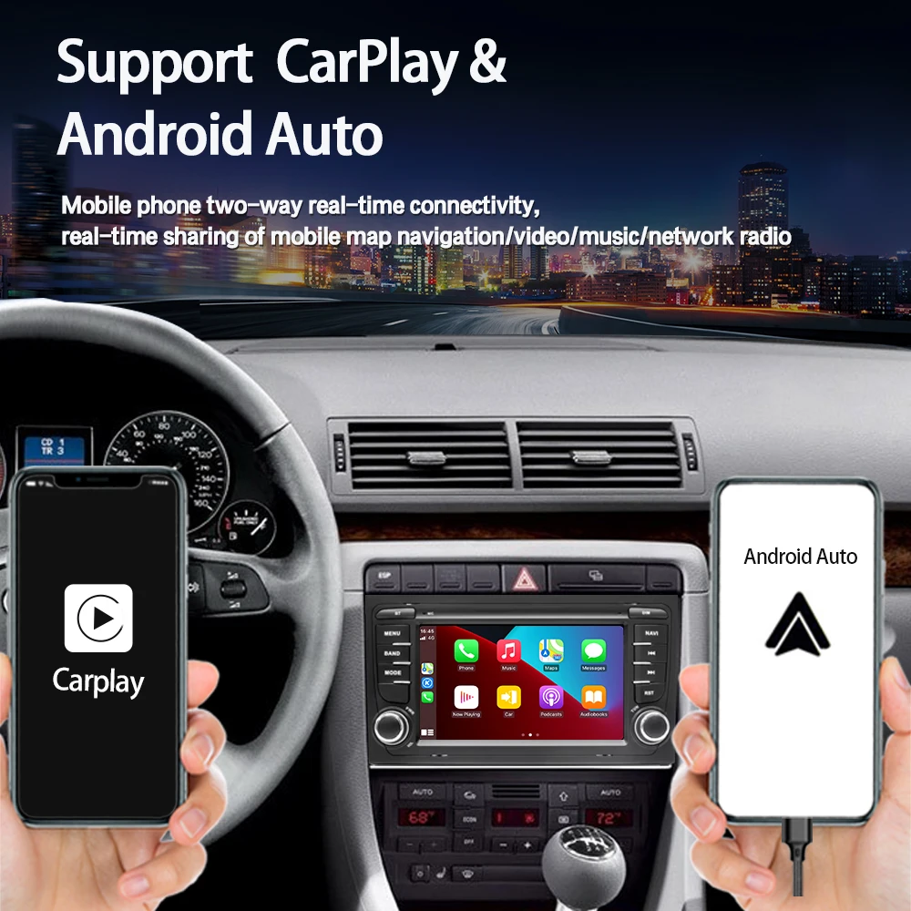 LELV راديو السيارة الاندورويد لأودي A4 B6 B7 H8 S4 RS4 2000 - 2006 اللاسلكية Carplay السيارات الصوت مشغل ستيريو الوسائط المتعددة شاشة 7 بوصة
