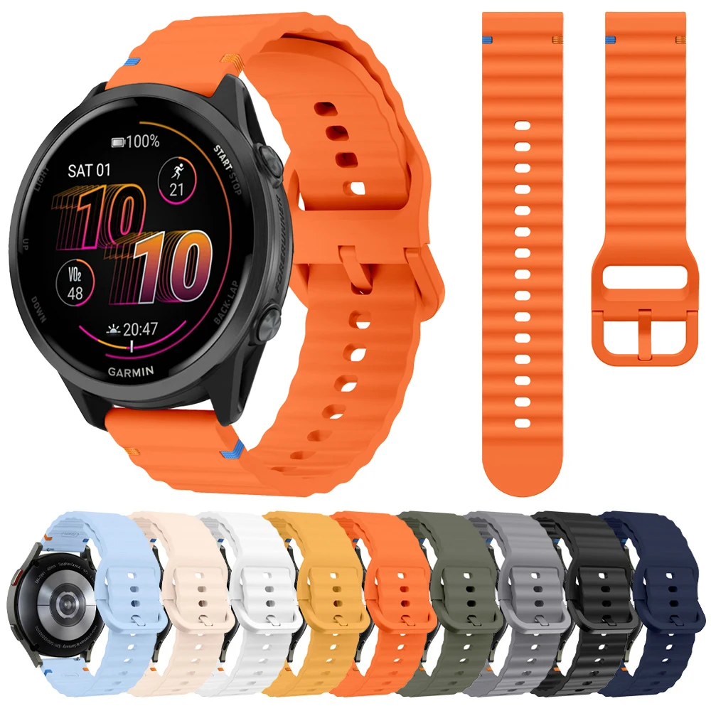 20mm 22mm Silikon Uhr Band Für Garmin Forerunner 570 265 255 165 645 Musik Strap Für Venu 4 45mm 3 2 Vivoactive 6 5 4 Armband