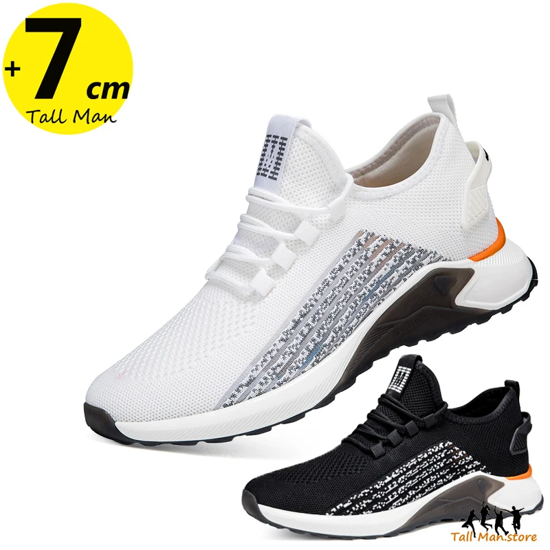 Sneakers  Man Lift Elevator Sports Height Increase Shoes Insole 7cm Leisure Fashion Men