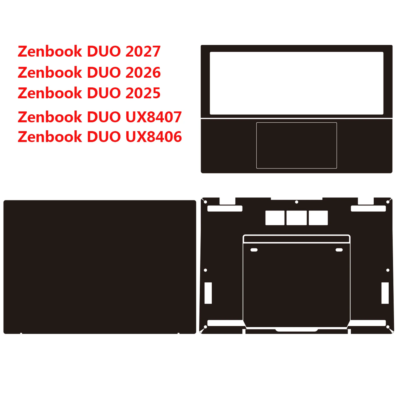 Premium Skin for ASUS Zenbook DUO 2026 UX8407AA 2025 UX8406C Laptop Sticker Wrap Full Body Decal Protective Cover Matte Glossy