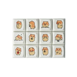 NPKC XDA White Novelty Keycaps Cute Hamsters Supplementary Kawaii Cartoon Keycap Set for MX Switch Keyboard Custom Key caps