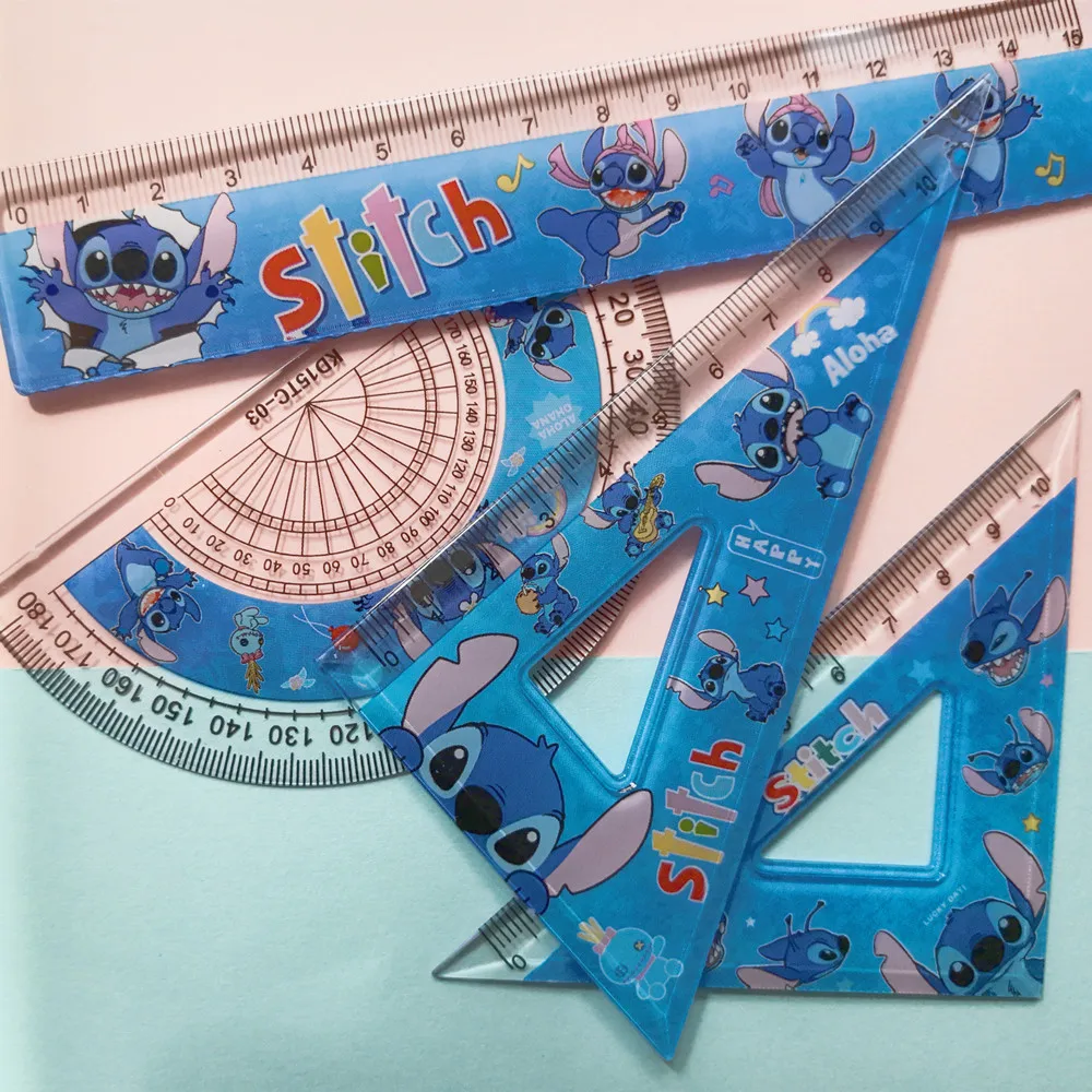 Ensembles de règles créatives Disney Stitch pour étudiants, étude des étudiants, école, rapporteur triangulaire, fournitures scolaires, cadeau pour enfant, nouveau