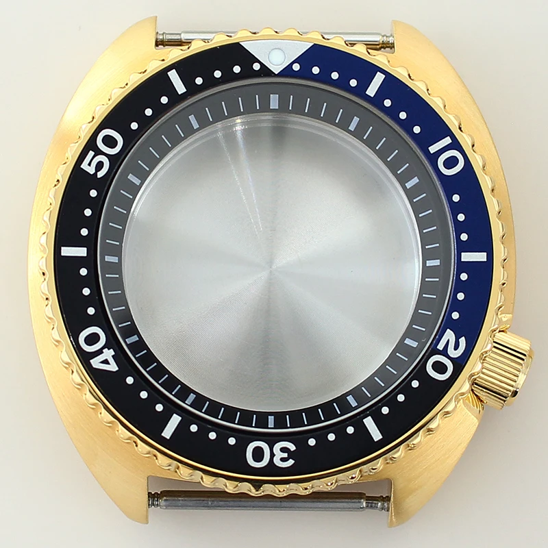 Gold PVD 45mm Watch Case NH35 Watch Replacement Accessories Sapphire Glas For NH35 NH36 NH34 NH38 4R36 Movement Modified Abalone