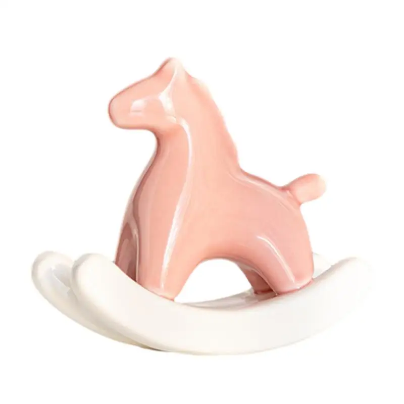 Creative Ceramic Rocking Horse Ornaments Cute Style And Equilibrium Principle Horse Sculpture Crafts For Home Table Gifts