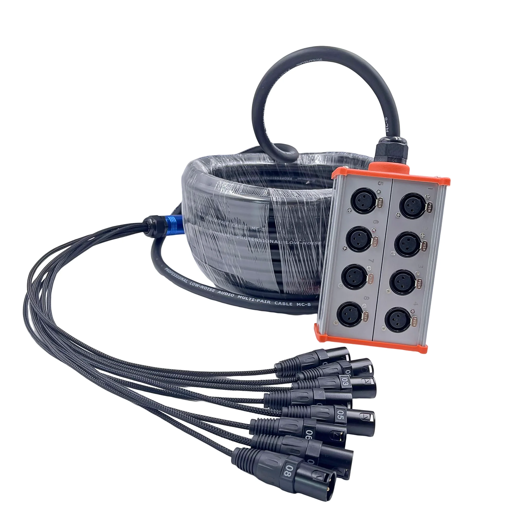 المهنية الصوت 8 قناة 20 متر XLR ميكروفون ثعبان كابل الصوت المرحلة مربع