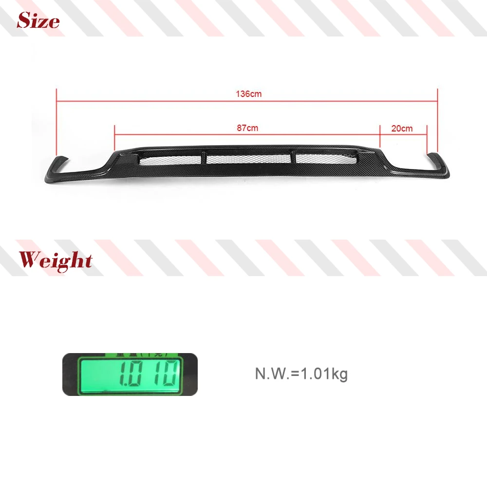 Carbon Fiber Car Rear Bumper Racing Diffuser Lip for BMW 5 Series F10 F18 528i Base Sedan Standard Bumper 2011-2013 FRP Black