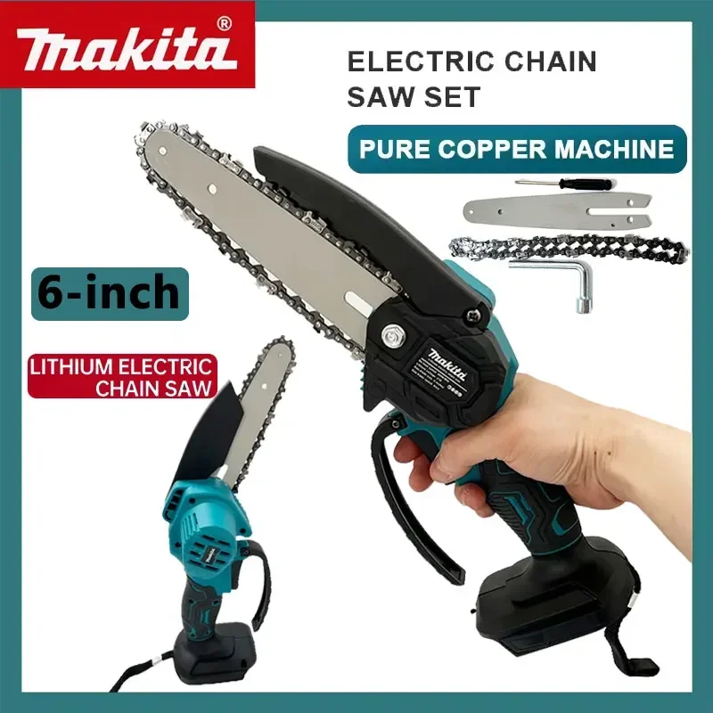 

Makita 6Inch Electric Chain Saw Handheld Portable Chainsaw Tree Wood Cutter Pruning Garden Power Tool Compatible 18V Battery